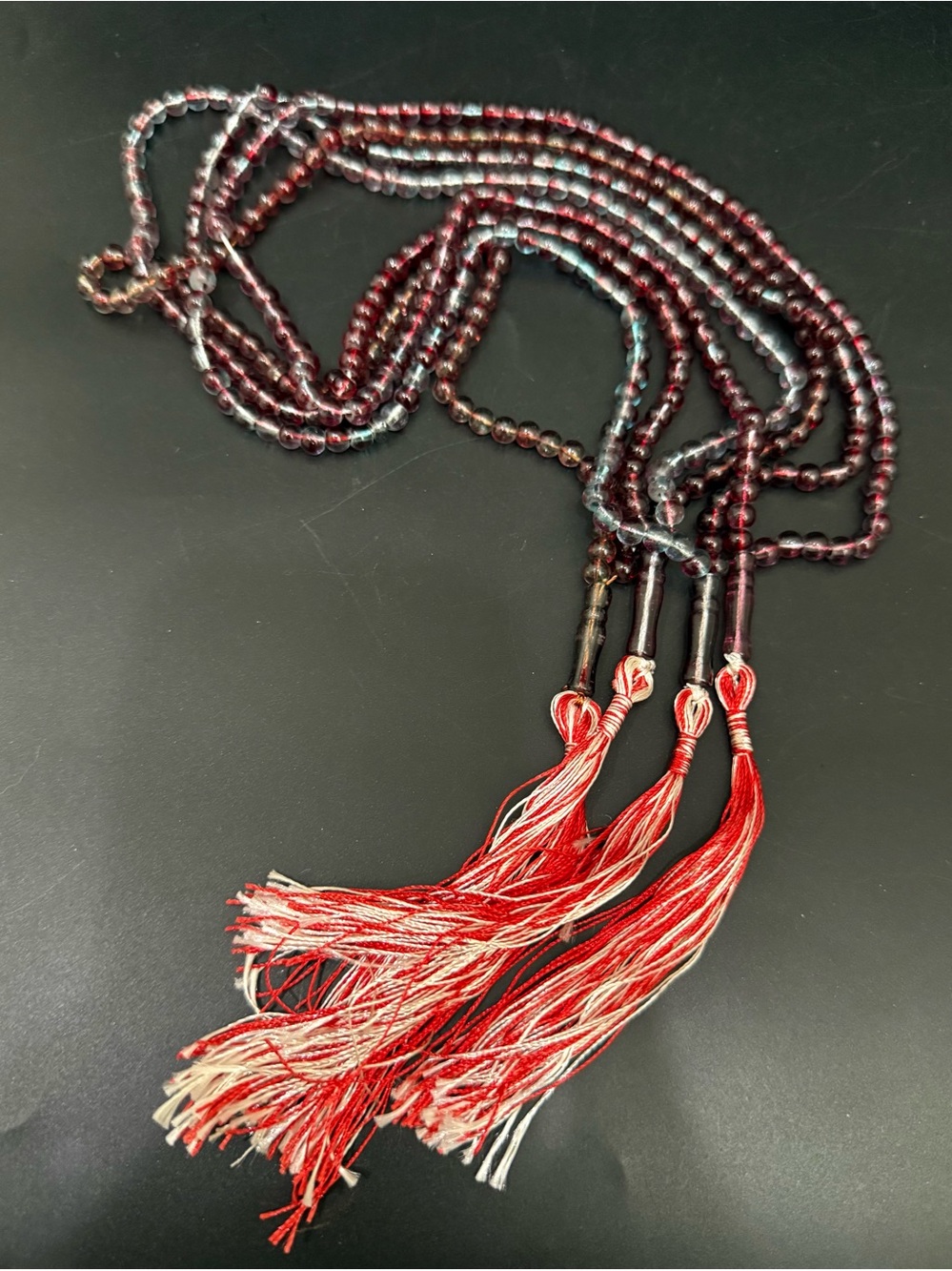 Lot 4 Deep Red & Bluish Beads Tasbih/Mala Prayer Beads